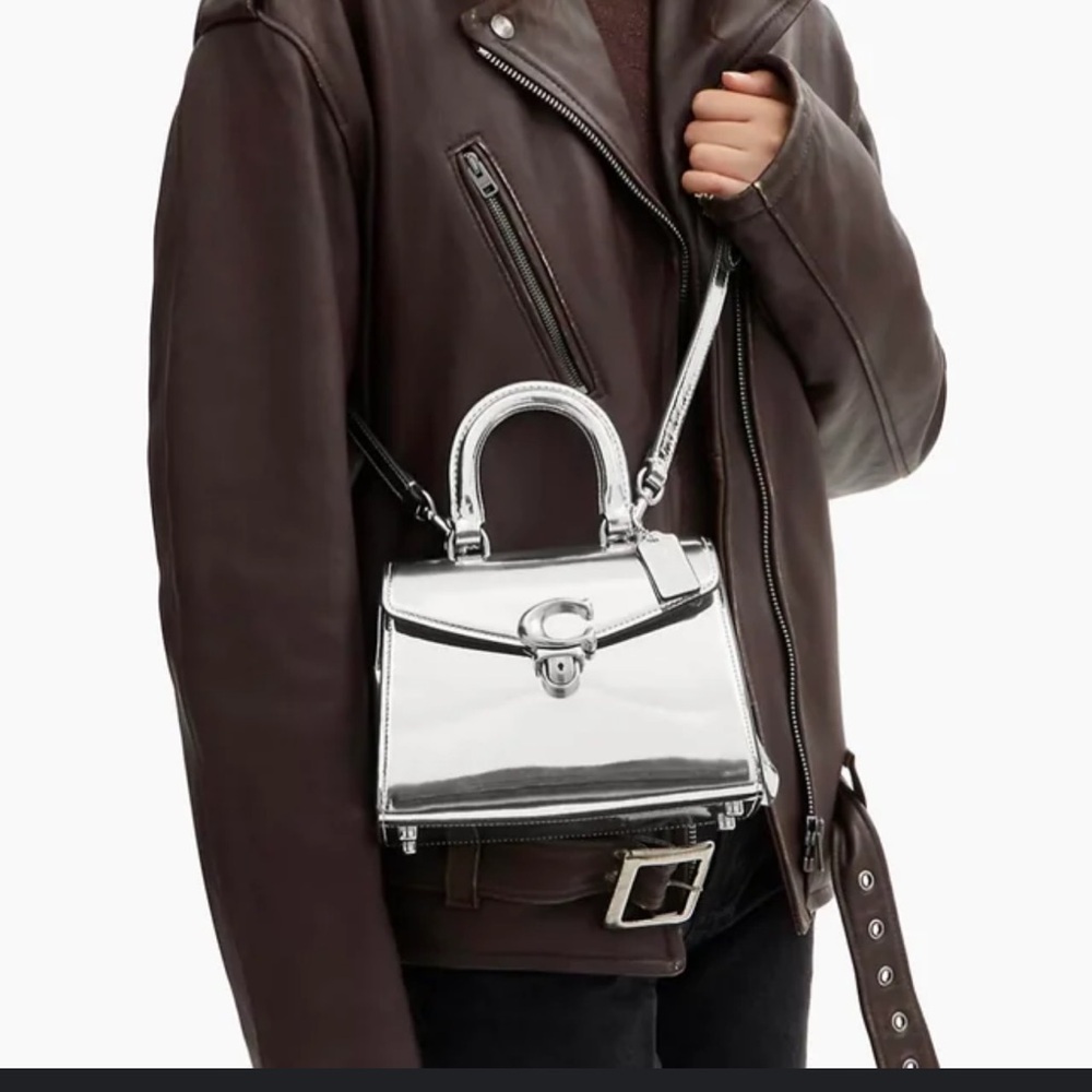 Coach Metallic Silver Crossbody Bag - Picture 2 of 16